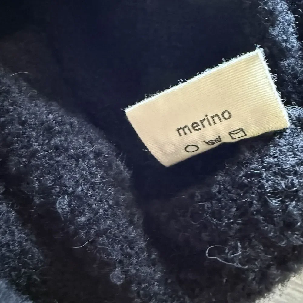 Petros Merino Fleece Black Full Zip Wool Sweater Mens Size XL